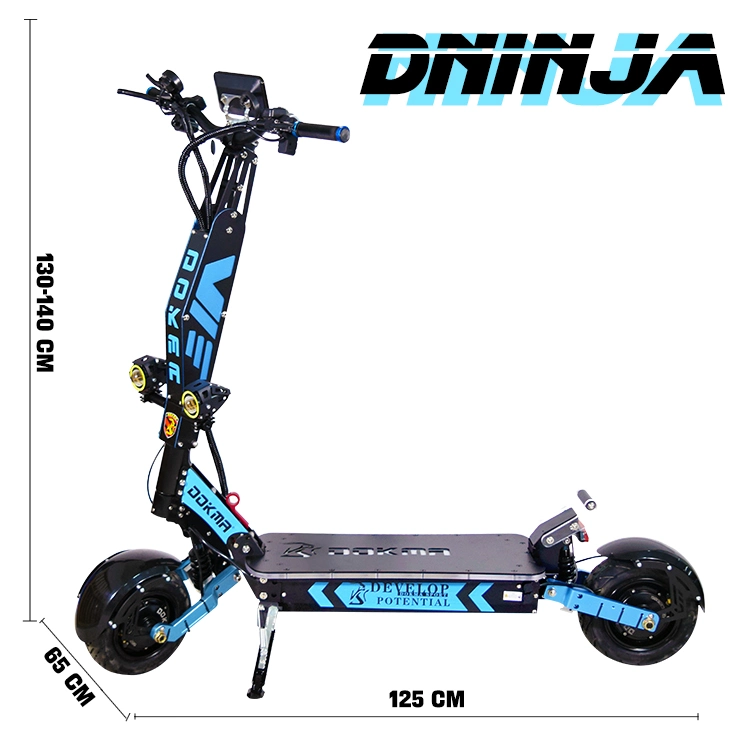 Dokma 72V New Blue Fashion Dninja Electric E Scooter 7000W 40ah Fash Riding with off Road Type 100km High Speed