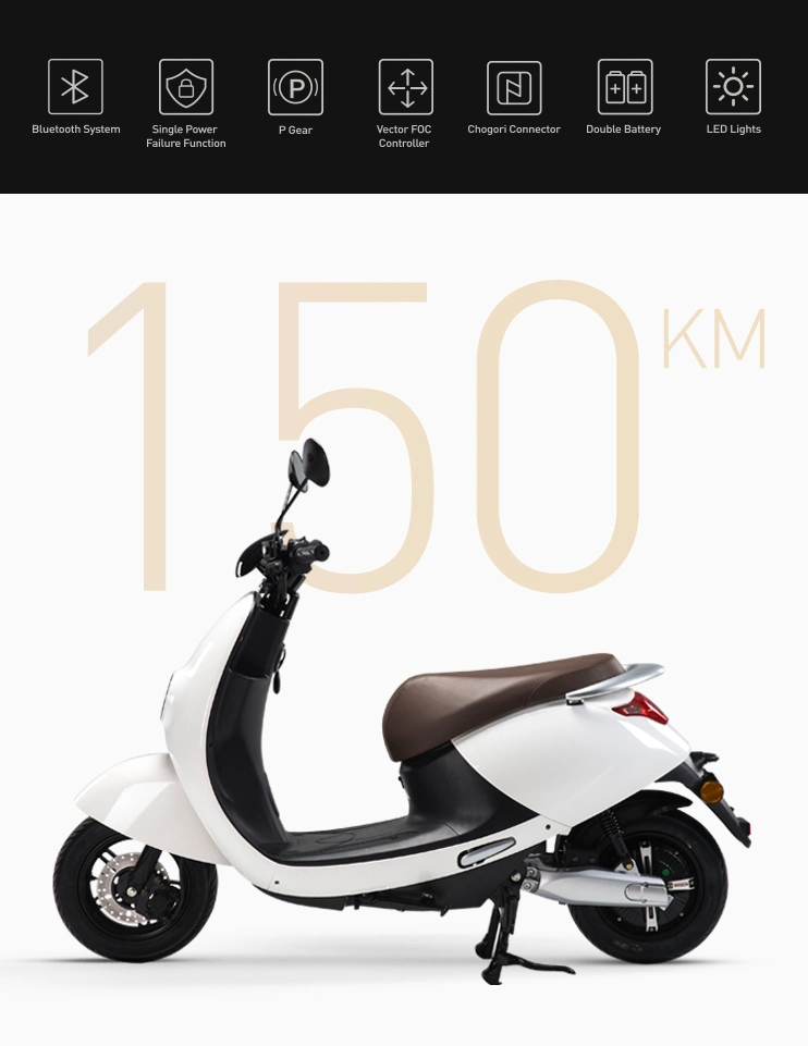 2020 Fast Electric Motorcycle White Color Popular Electric Scooter